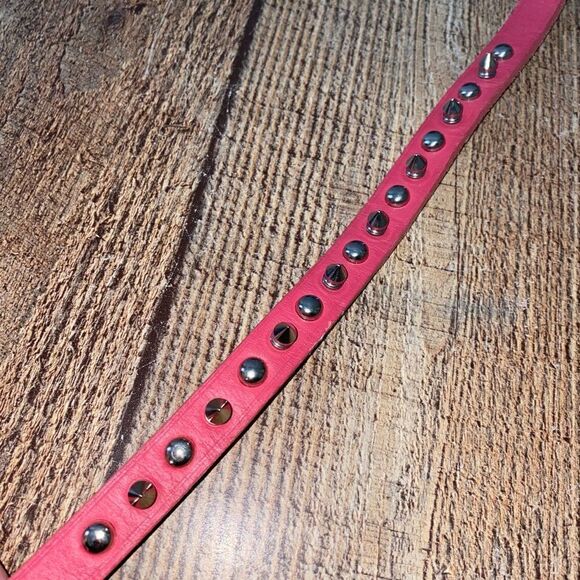 Pink studded spiked leather collar petco 
Size 16” - Picture 3 of 7